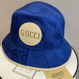 Gucci  Off The Grid Bucket Hat Royal Blue with Logo Patch